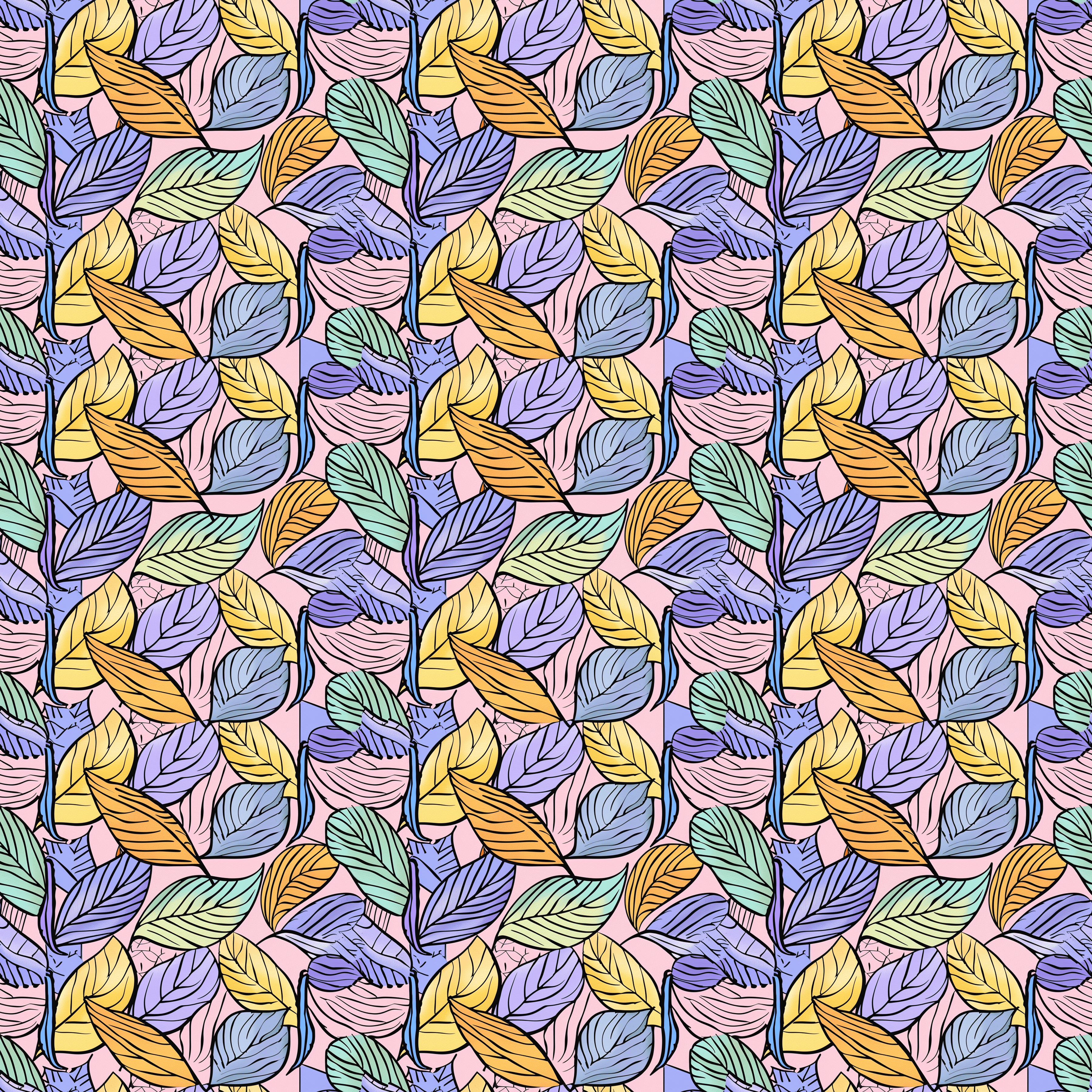 Pastel Ankara Leaves Pattern Acrylic Sheets - CMB Pattern Acrylic